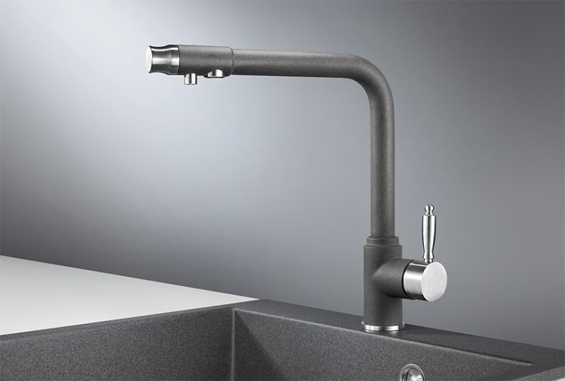 Смеситель для кухни Granula 2301, ГРАФИТ графит